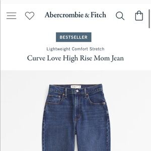 Abercrombie Curve Love Mom Jeans in Dark Wash